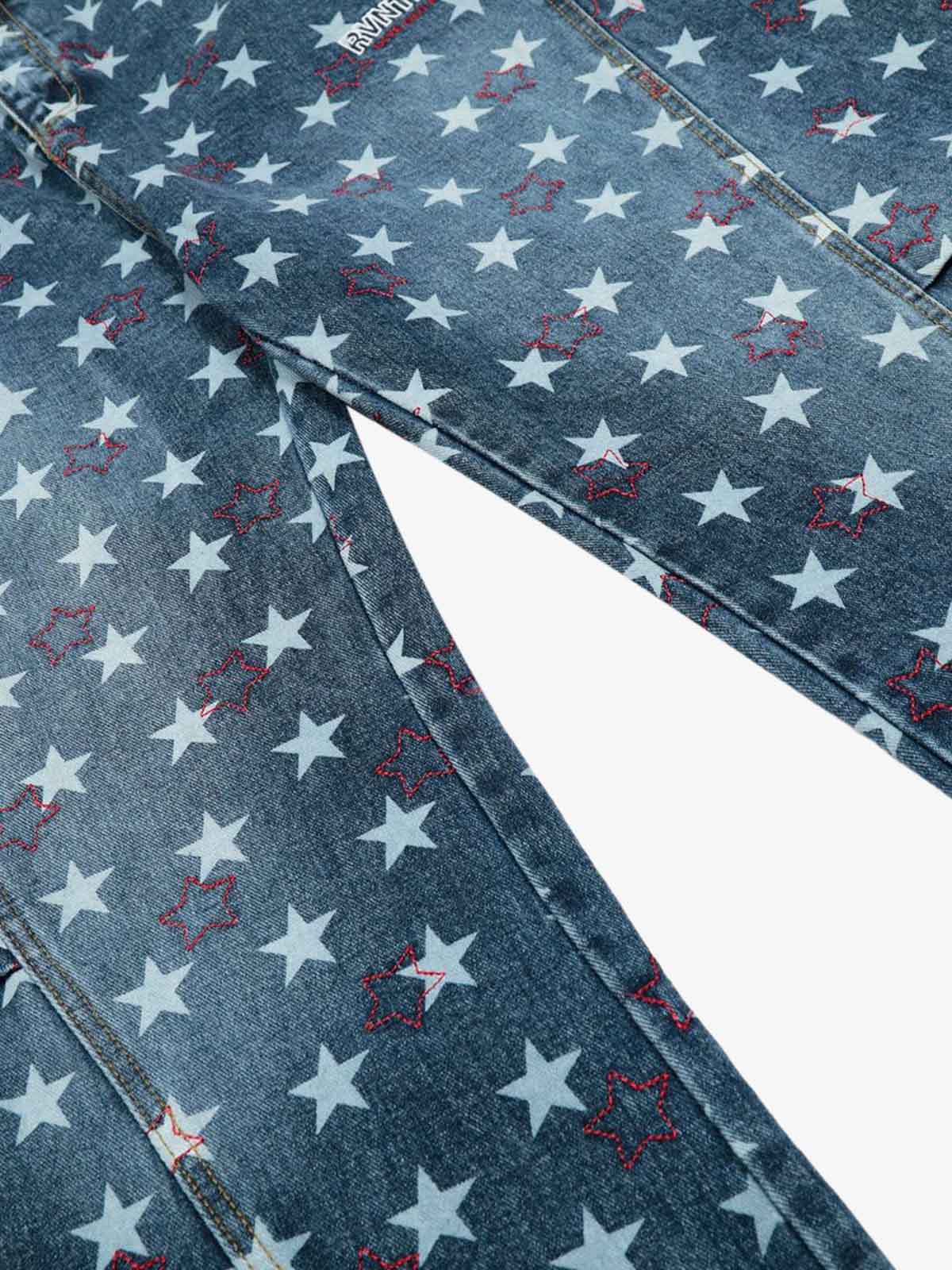 Vintage Star Embroidered Barrel Jeans