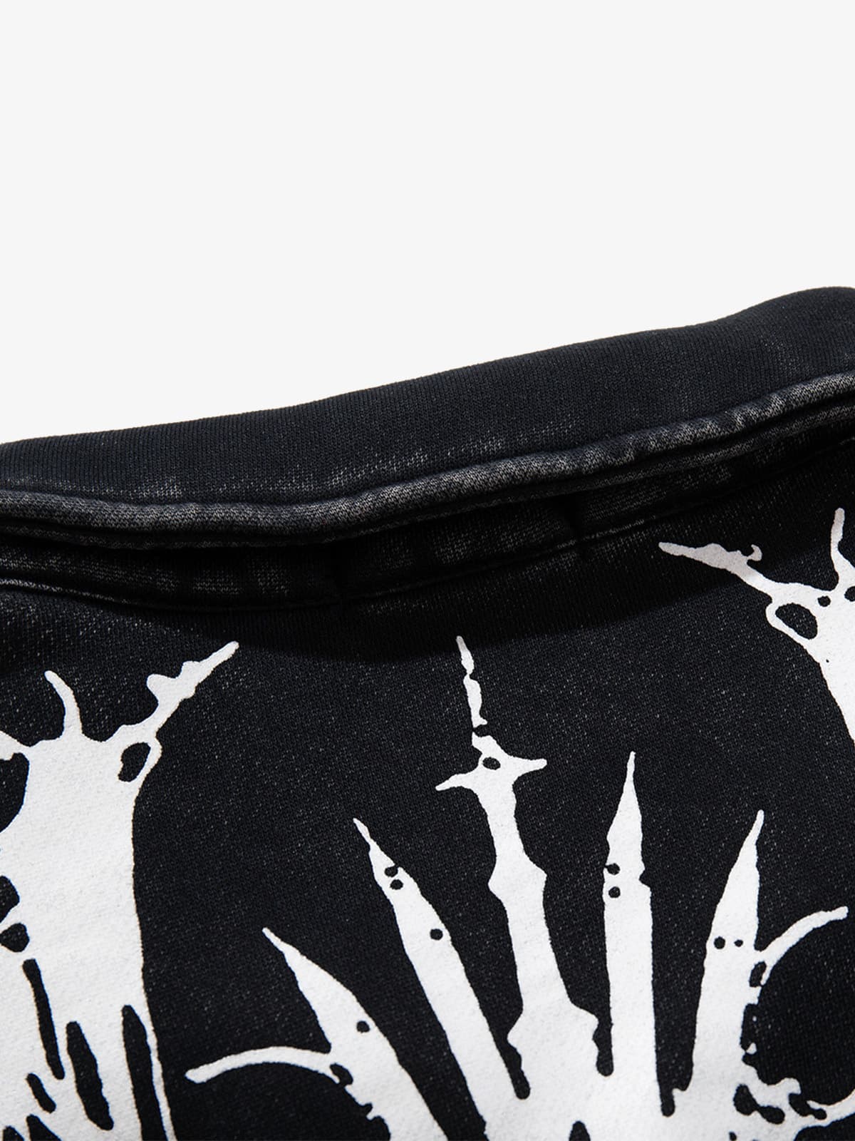 Retro Dark Skull Cross Print Lapel Zipper Jacket