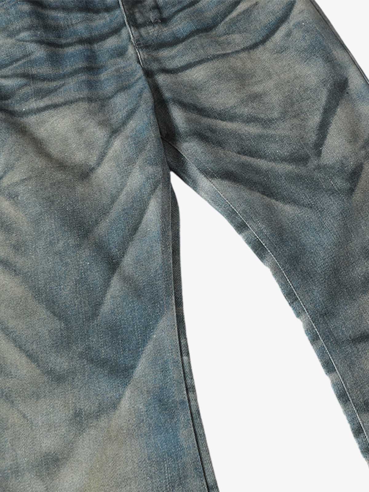 High Street RO Heavy Washed Flared Jeans