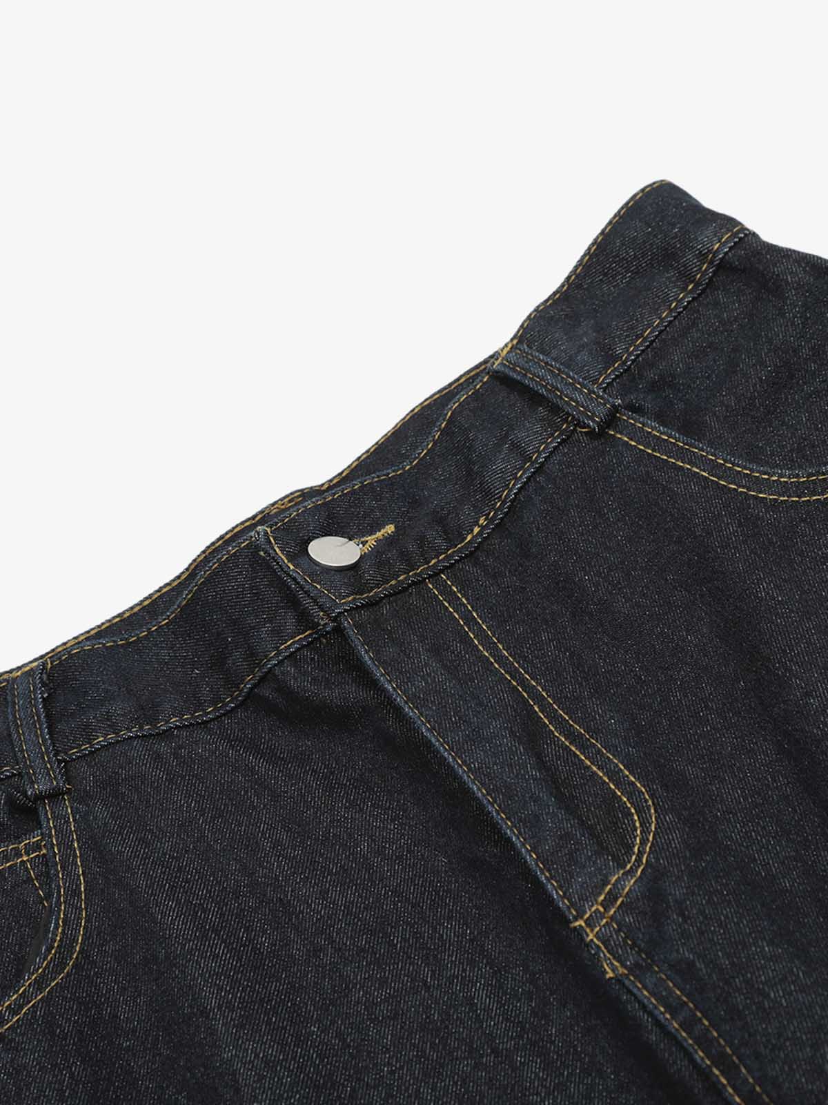 Retro Stitching Graffiti Letters Machete Jeans