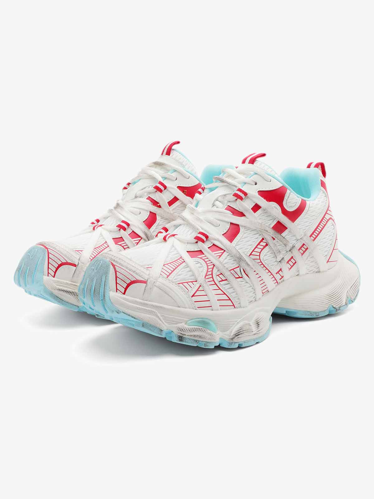 Breathable Mesh Lace-up Dirty Chunky Sneakers