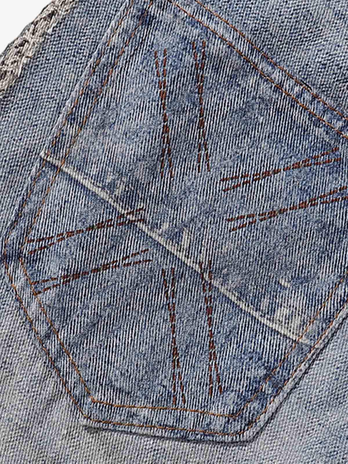 Street Chain Pendant Deconstructed Jeans