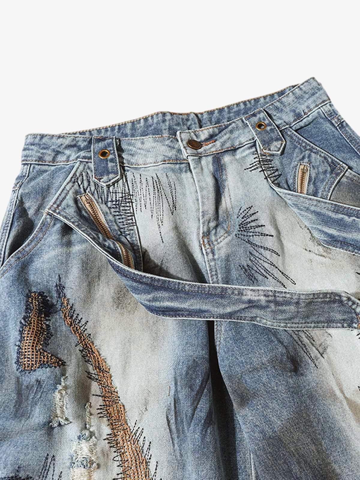 RO Style Washed Barrel Jeans