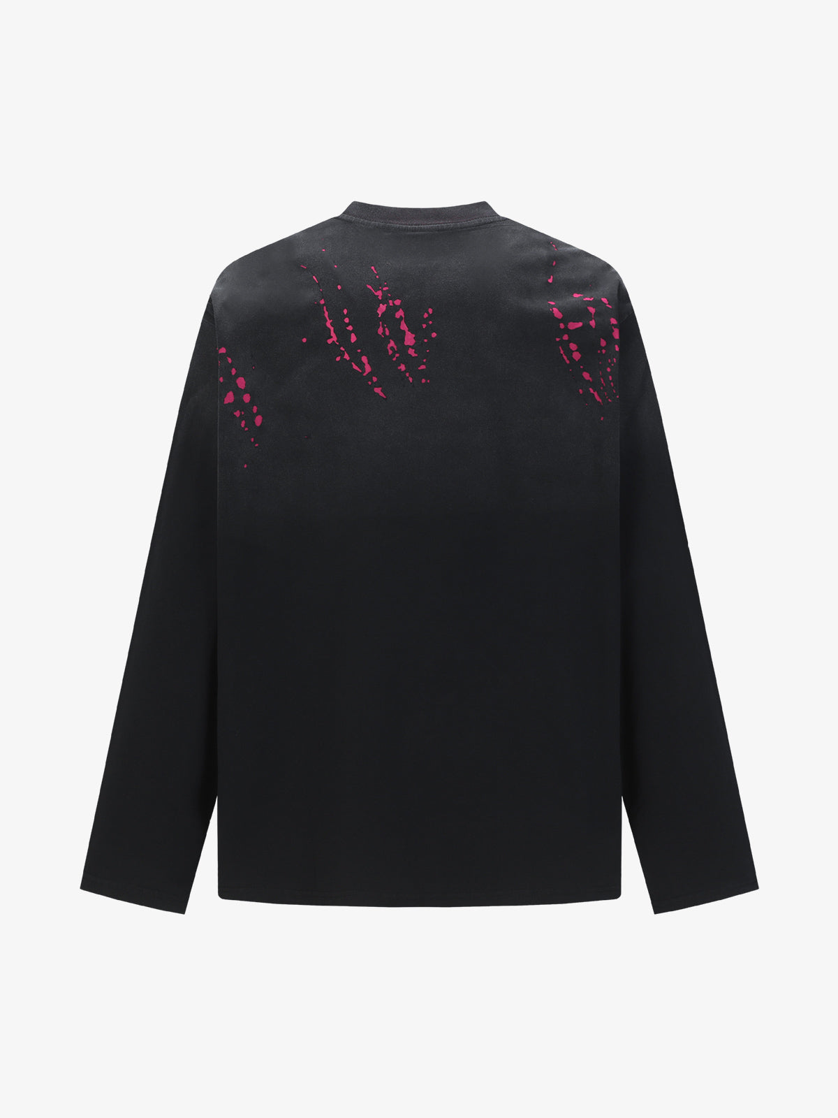 Retro Ink Splatter Design Long-Sleeved T-Shirt
