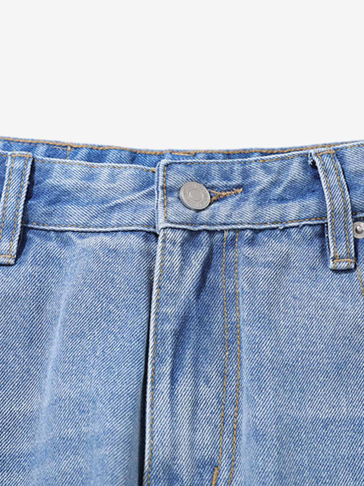 Washed Side Stripe Machete Jeans