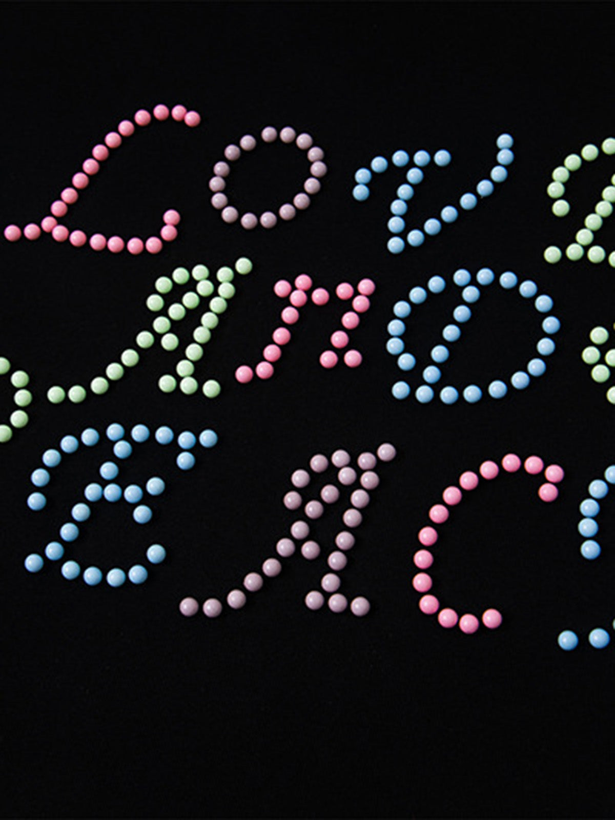 Colorful Beaded Letter Pattern Hoodie