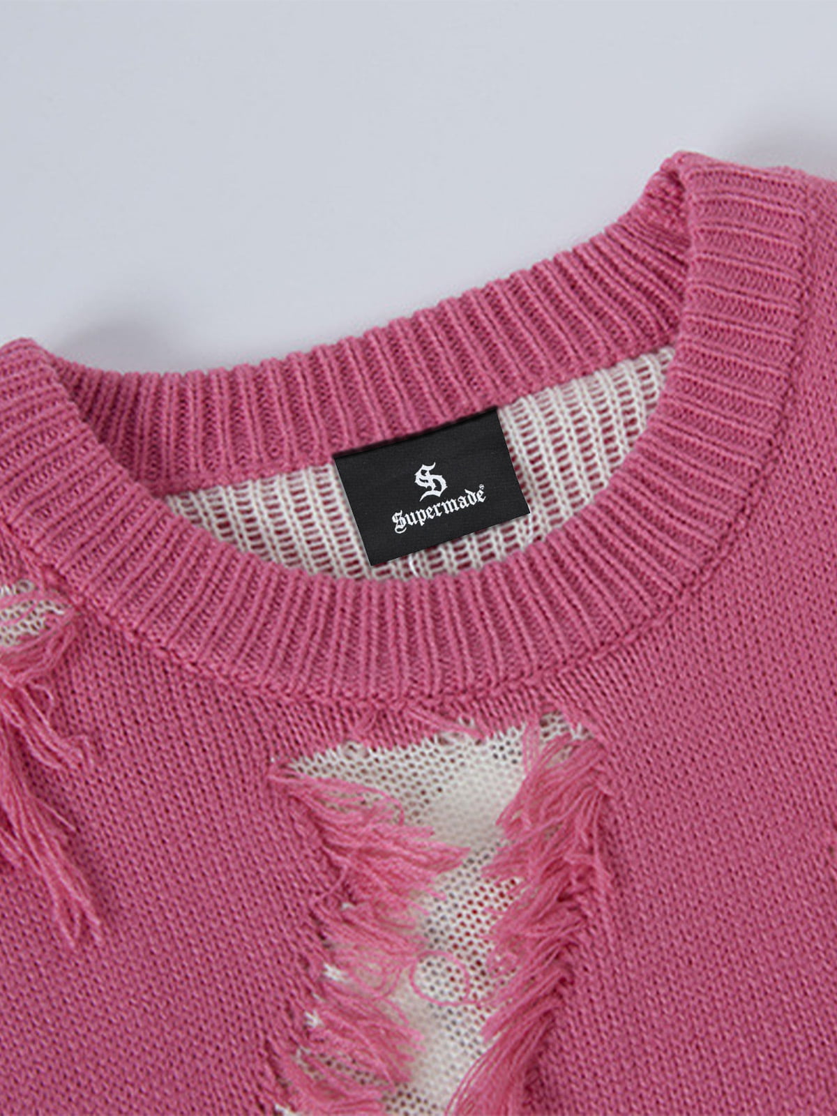 Vintage Street Distressed Ripped Knit Sweater