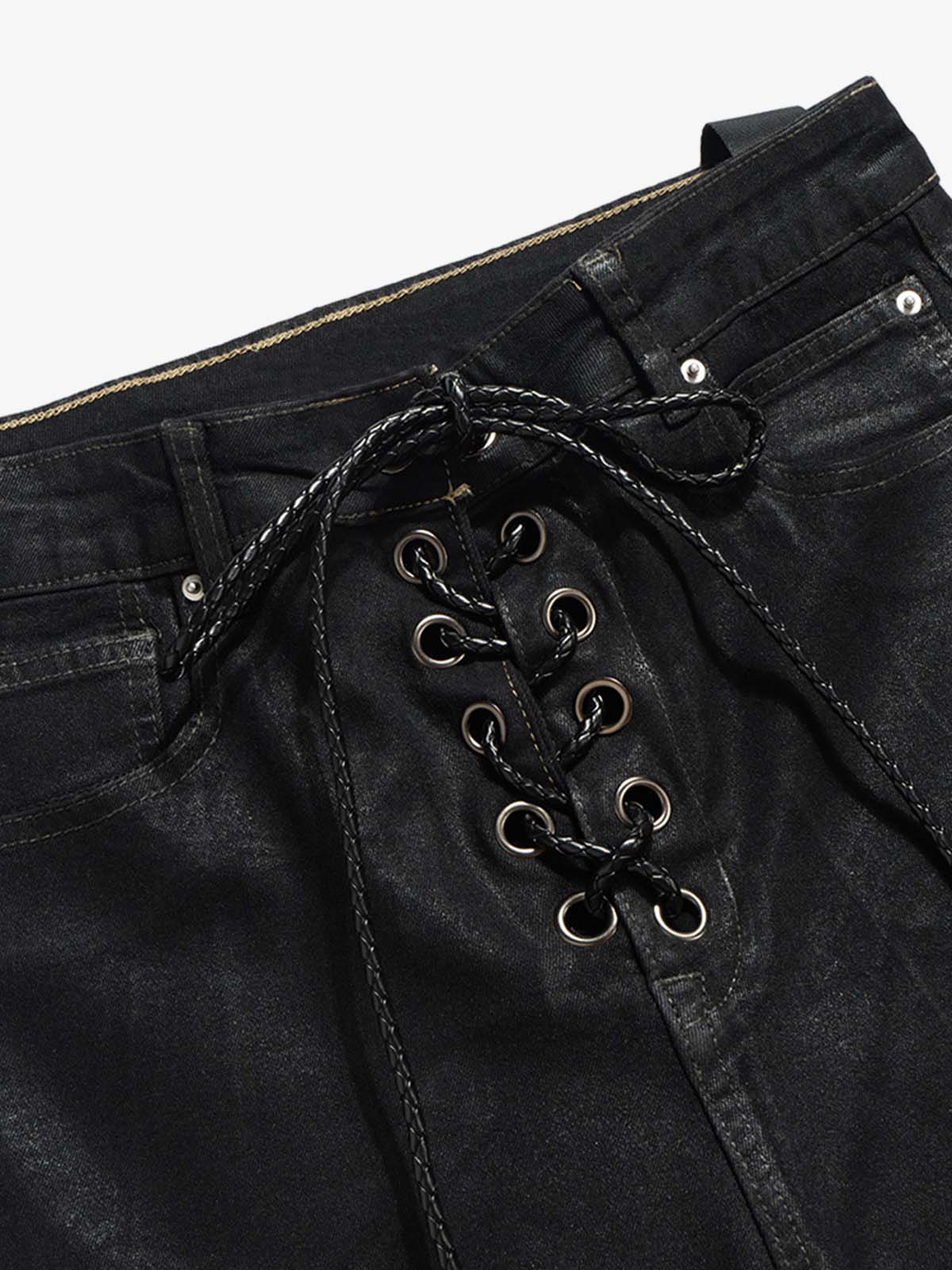 High Street RO Coated Washed Slightly Flared Jeans