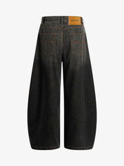 Denim Street Leopard Print Barrel Jeans
