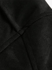 Suede Leopard-Trimmed Paneled Bomber Jacket