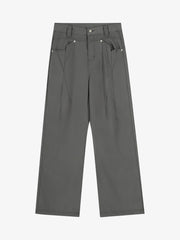 Pleated Deconstructed Tailored Pocket Casual Pants