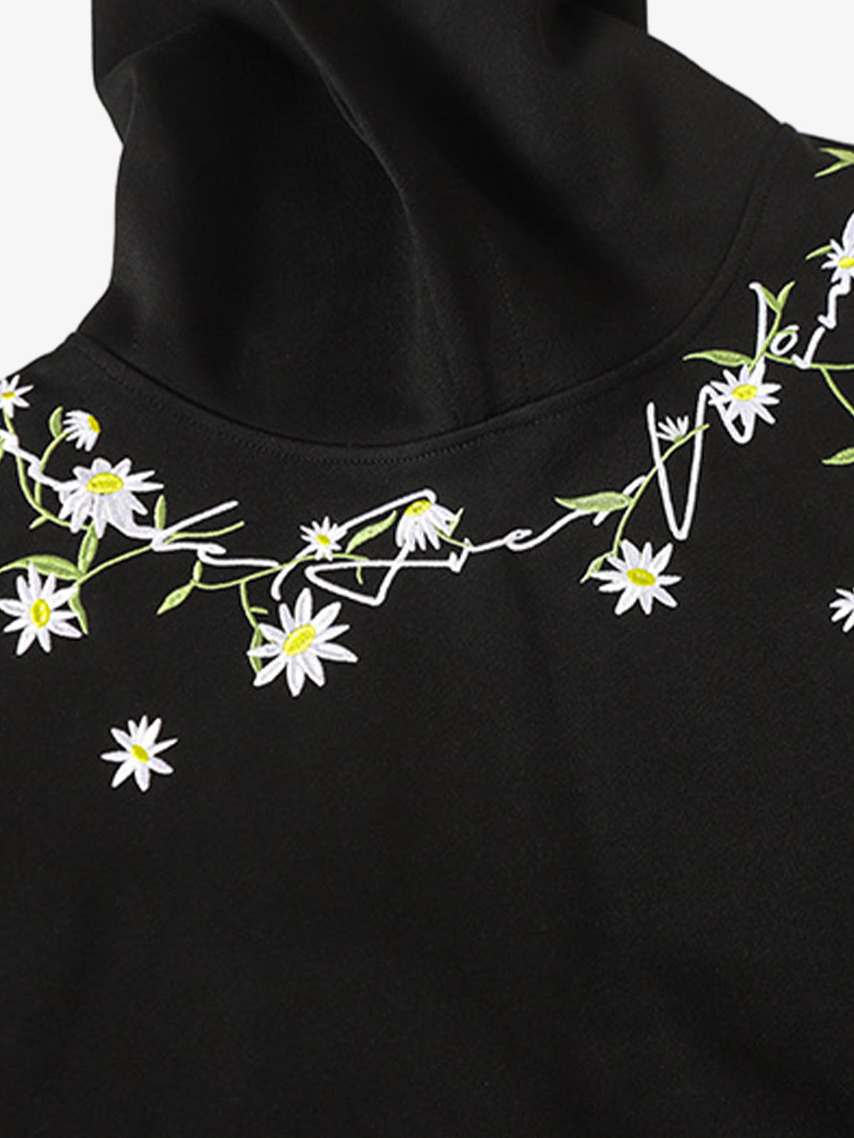 Daisy Embroidery Floral Pattern Heavyweight Hoodie