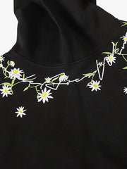 Daisy Embroidery Floral Pattern Heavyweight Hoodie