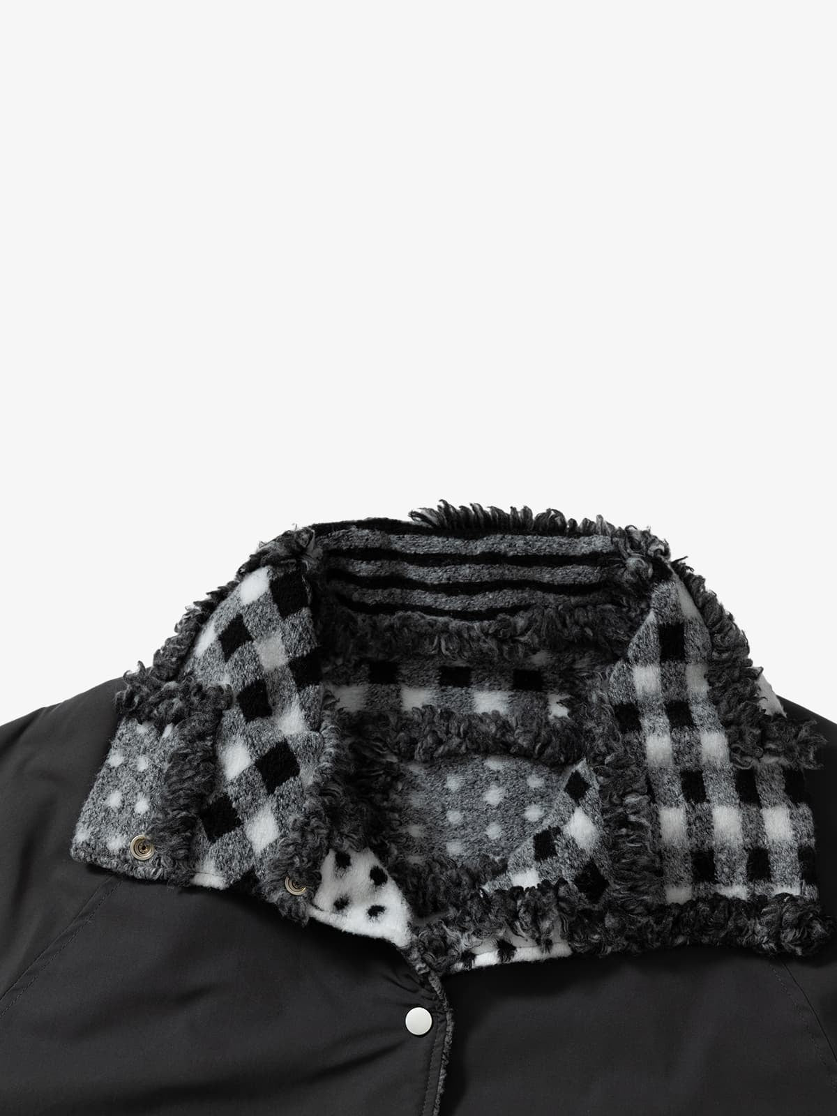 Vintage Plaid Polka Dot Reversible Sherpa Cotton Jacket
