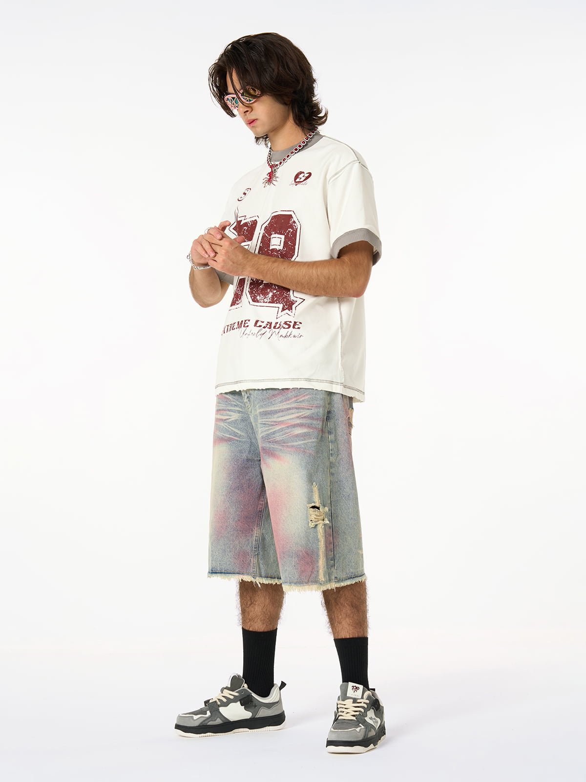 Distressed NO. 28 Jersey T-Shirt