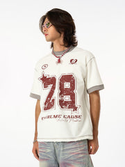 Distressed NO. 28 Jersey T-Shirt