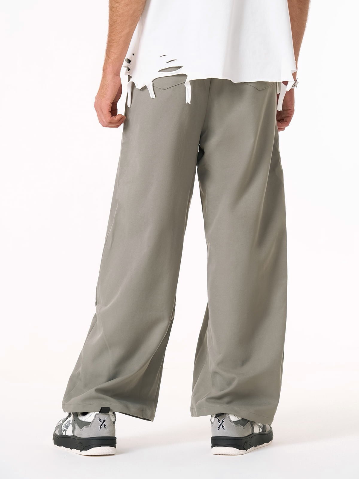 Elastic Waistband Barrel Pants