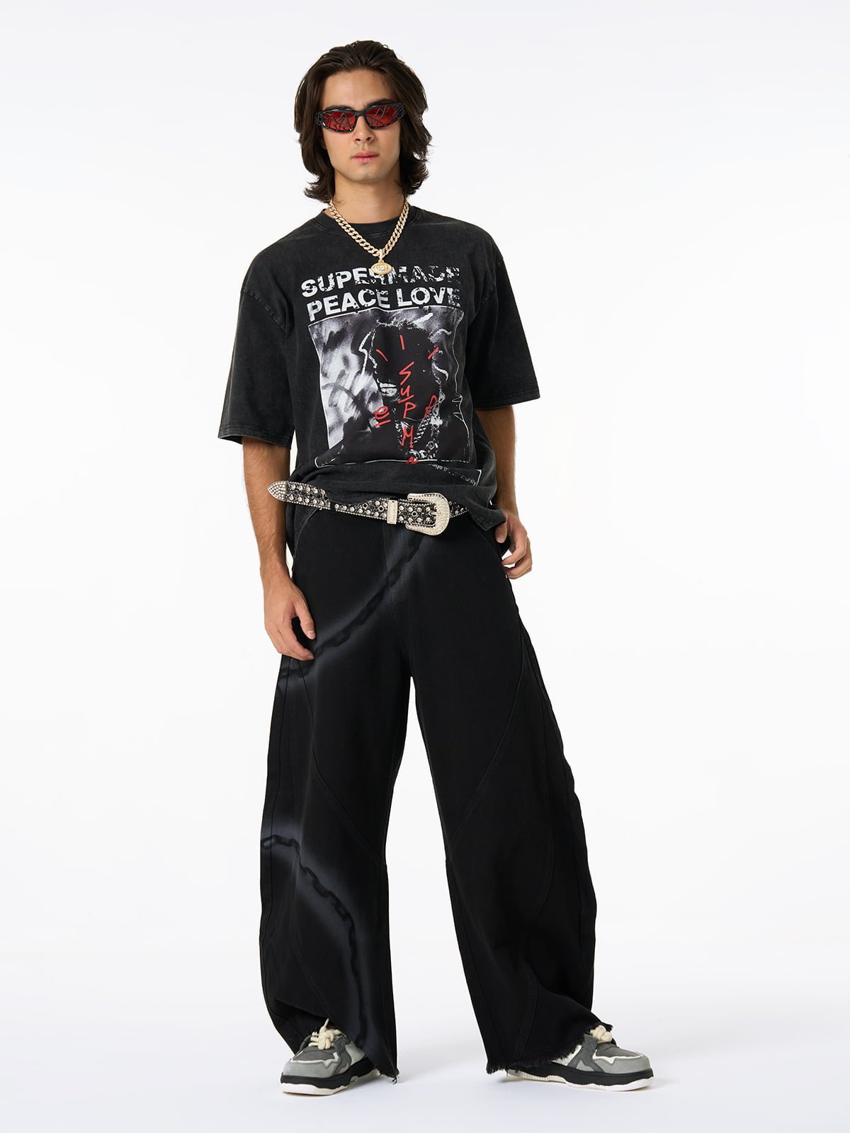 Gangsta Rapper Oversize Graphic T-shirt