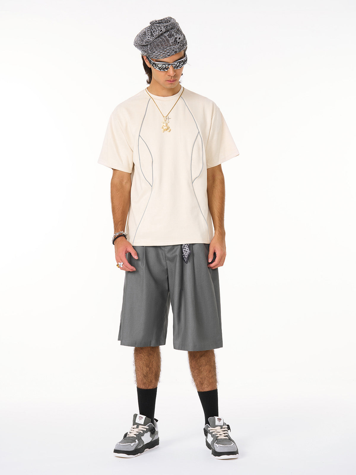 Functional Deconstructed Split Short-Sleeved T-Shirt