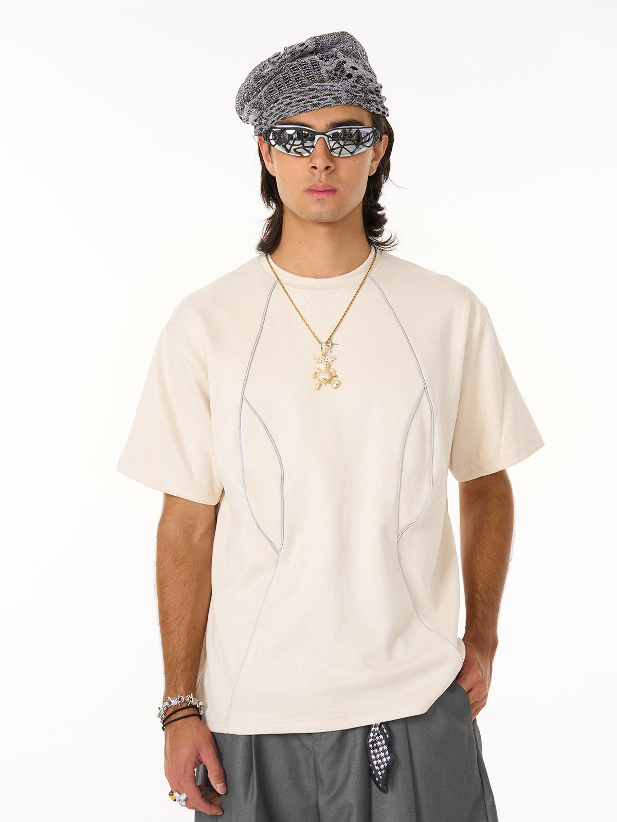 Functional Deconstructed Split Short-Sleeved T-Shirt