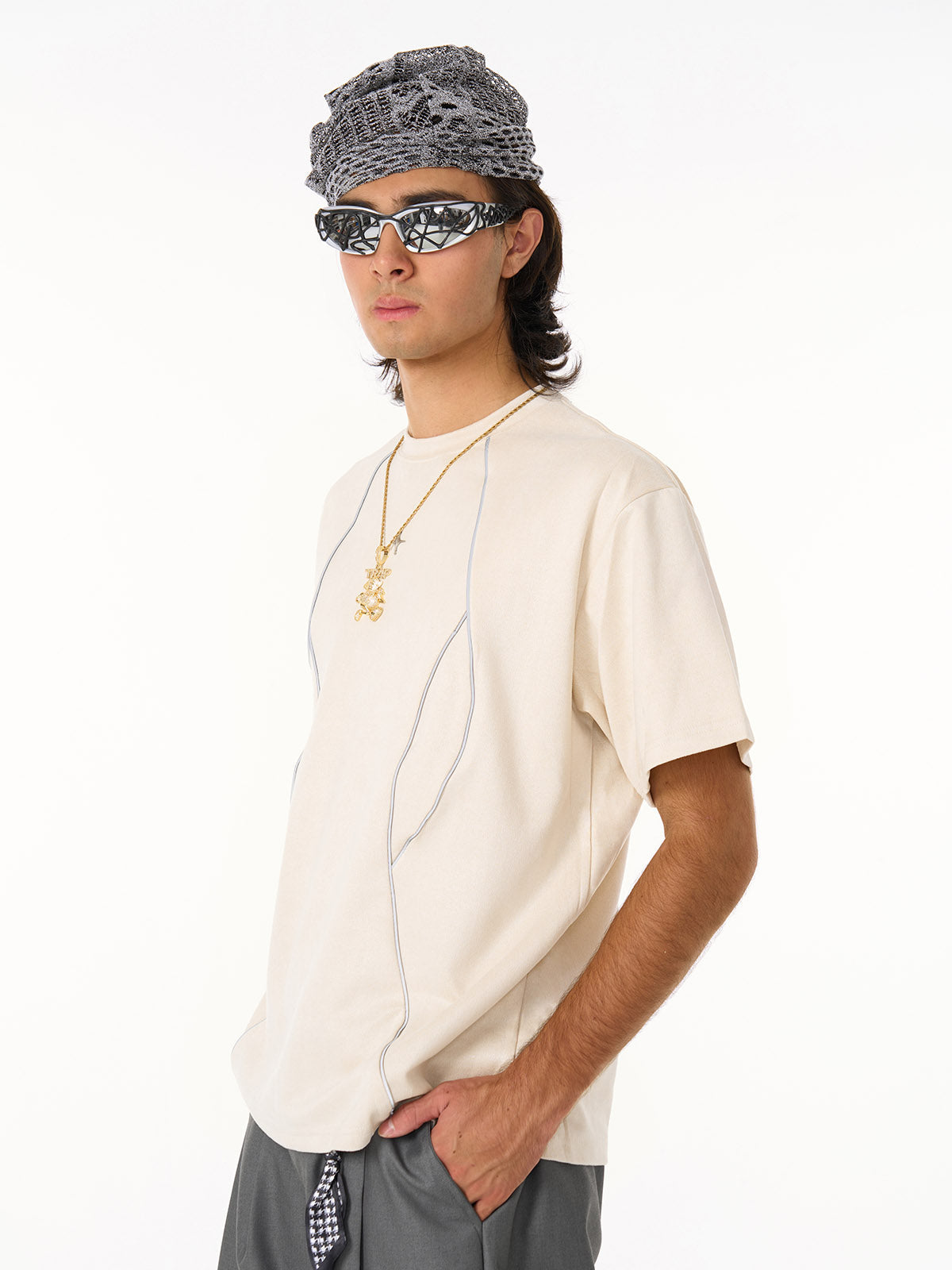 Functional Deconstructed Split Short-Sleeved T-Shirt