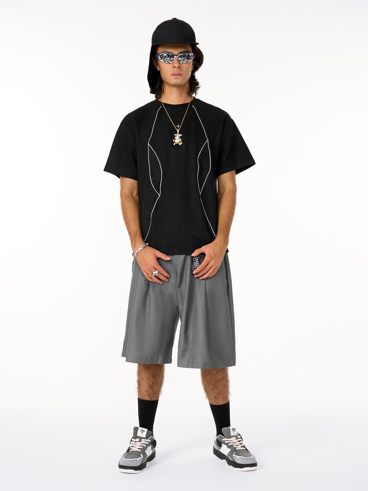 Functional Deconstructed Split Short-Sleeved T-Shirt