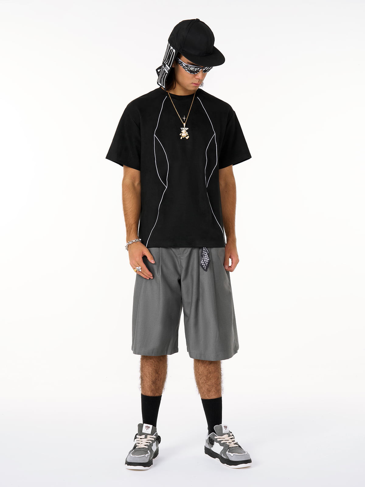 Functional Deconstructed Split Short-Sleeved T-Shirt