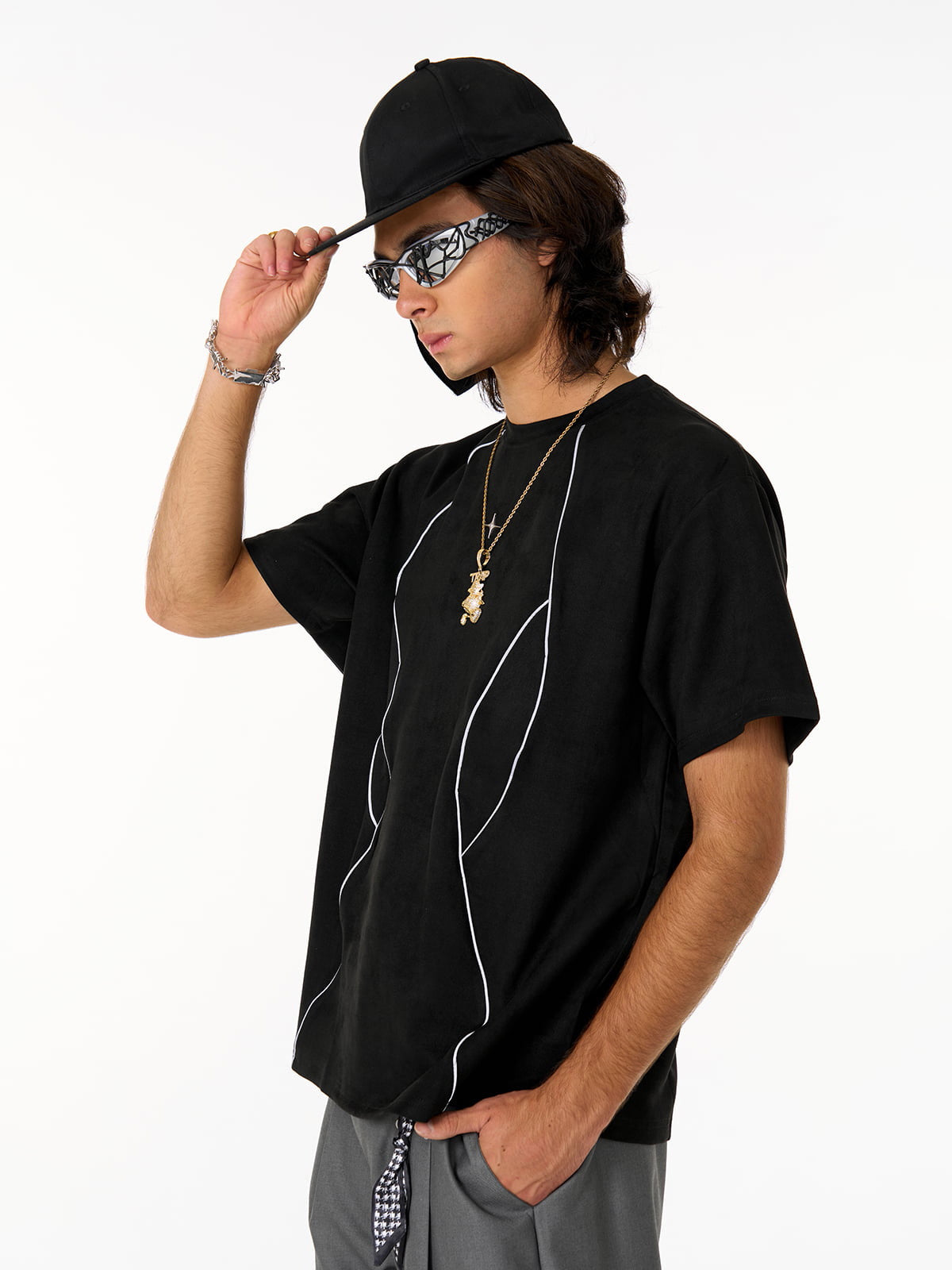 Functional Deconstructed Split Short-Sleeved T-Shirt