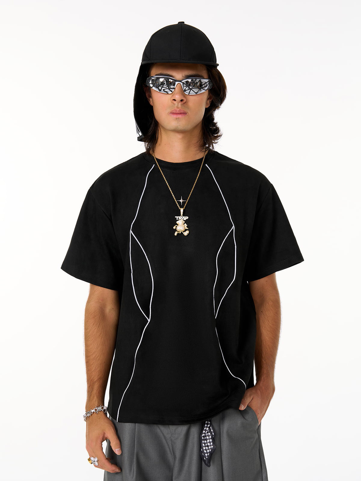 Functional Deconstructed Split Short-Sleeved T-Shirt
