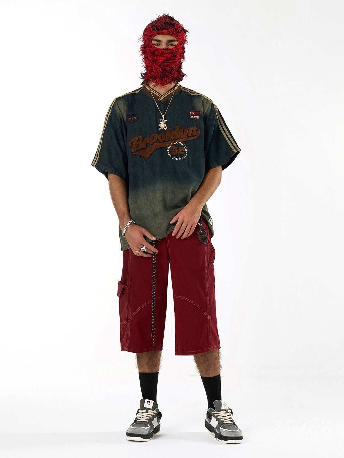 Denim Welt-Embellished Cargo Jorts