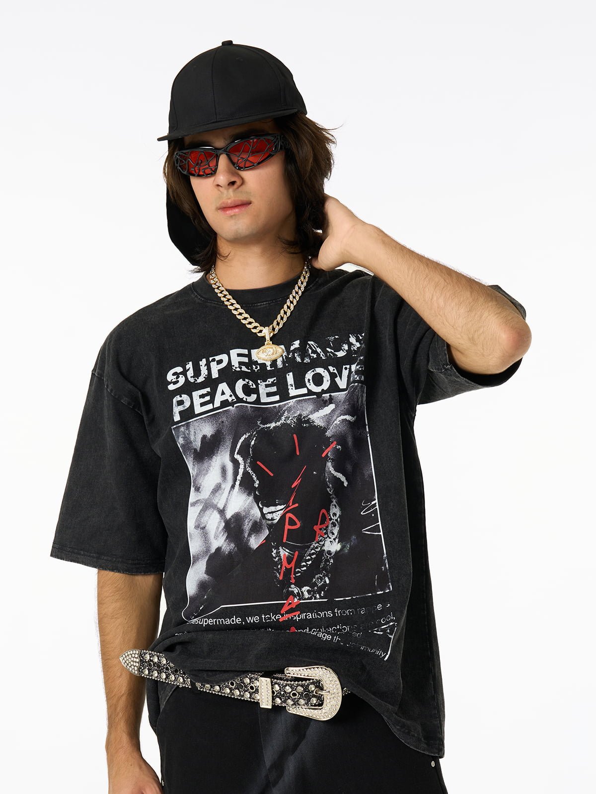 Gangsta Rapper Oversize Graphic T-shirt