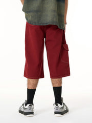 Denim Welt-Embellished Cargo Jorts
