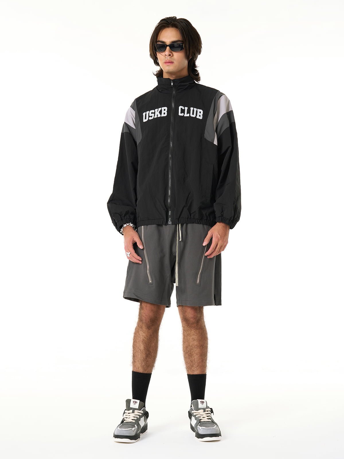 Patchwork Contrasting Windbreaker Jacket