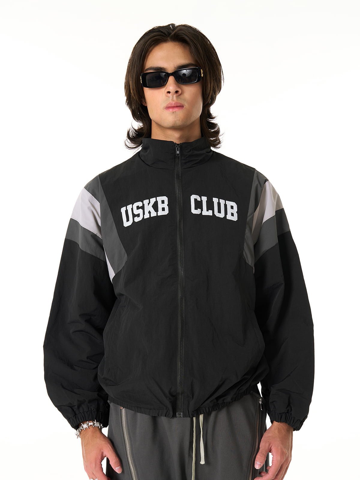 Patchwork Contrasting Windbreaker Jacket