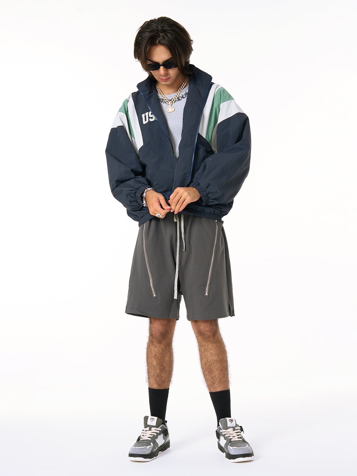 Patchwork Contrasting Windbreaker Jacket