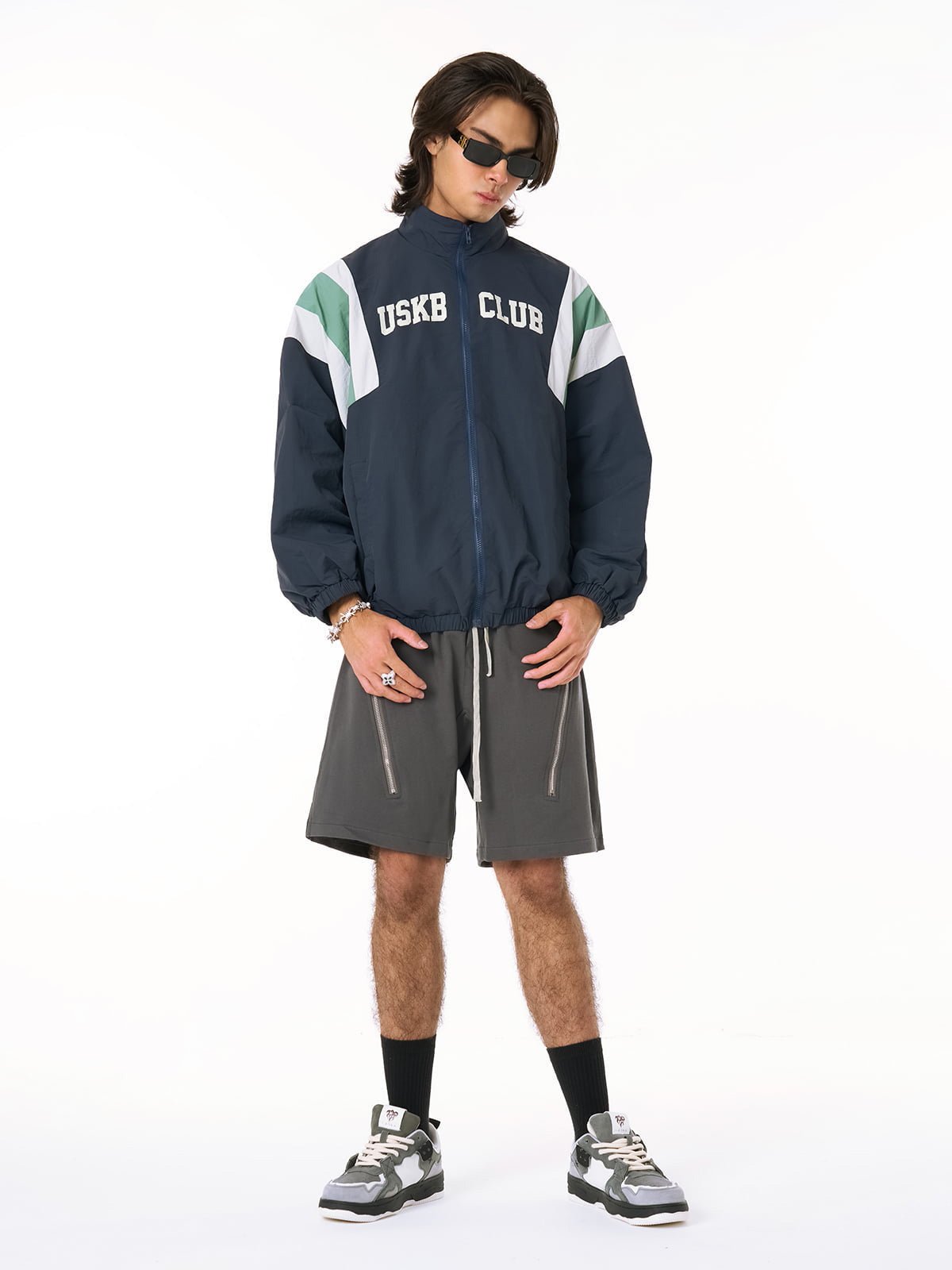 Patchwork Contrasting Windbreaker Jacket