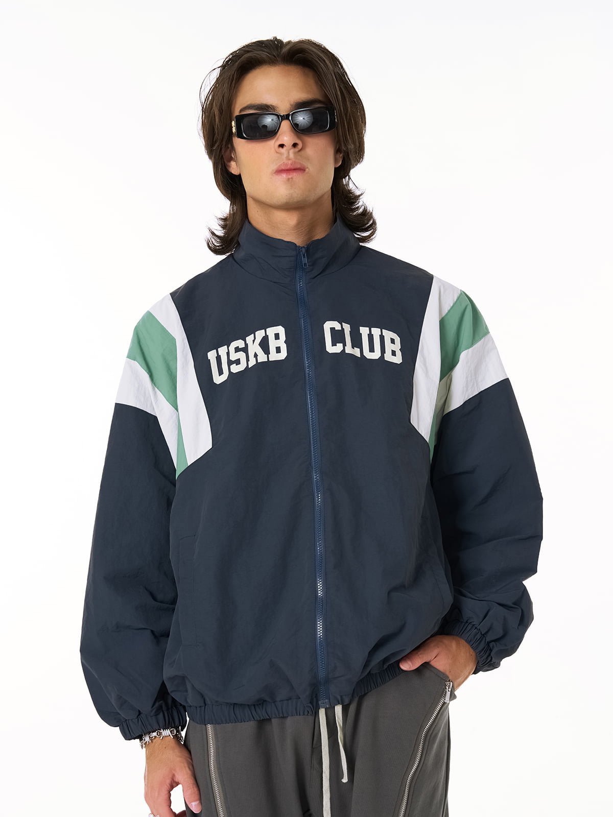 Patchwork Contrasting Windbreaker Jacket