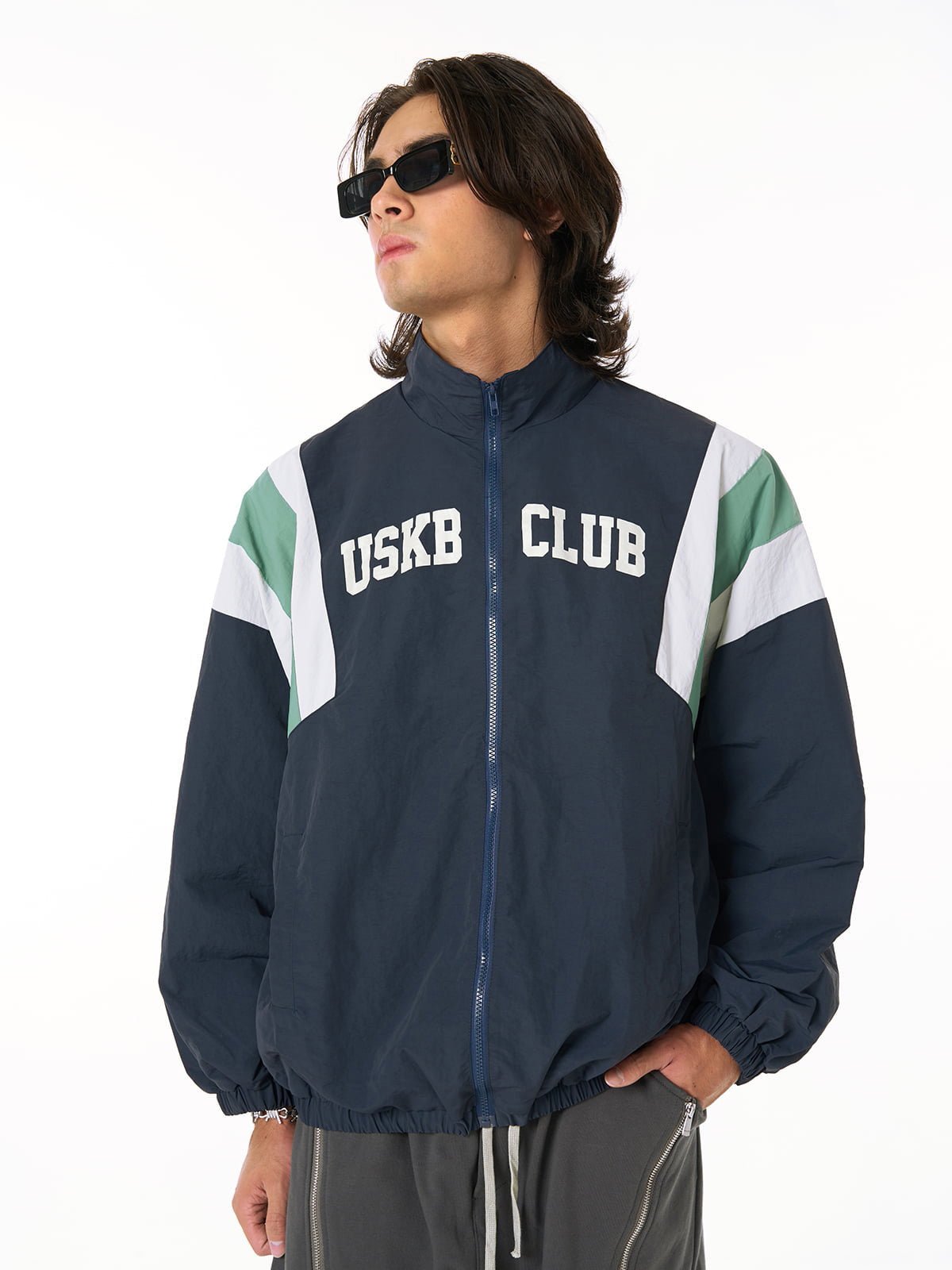 Patchwork Contrasting Windbreaker Jacket