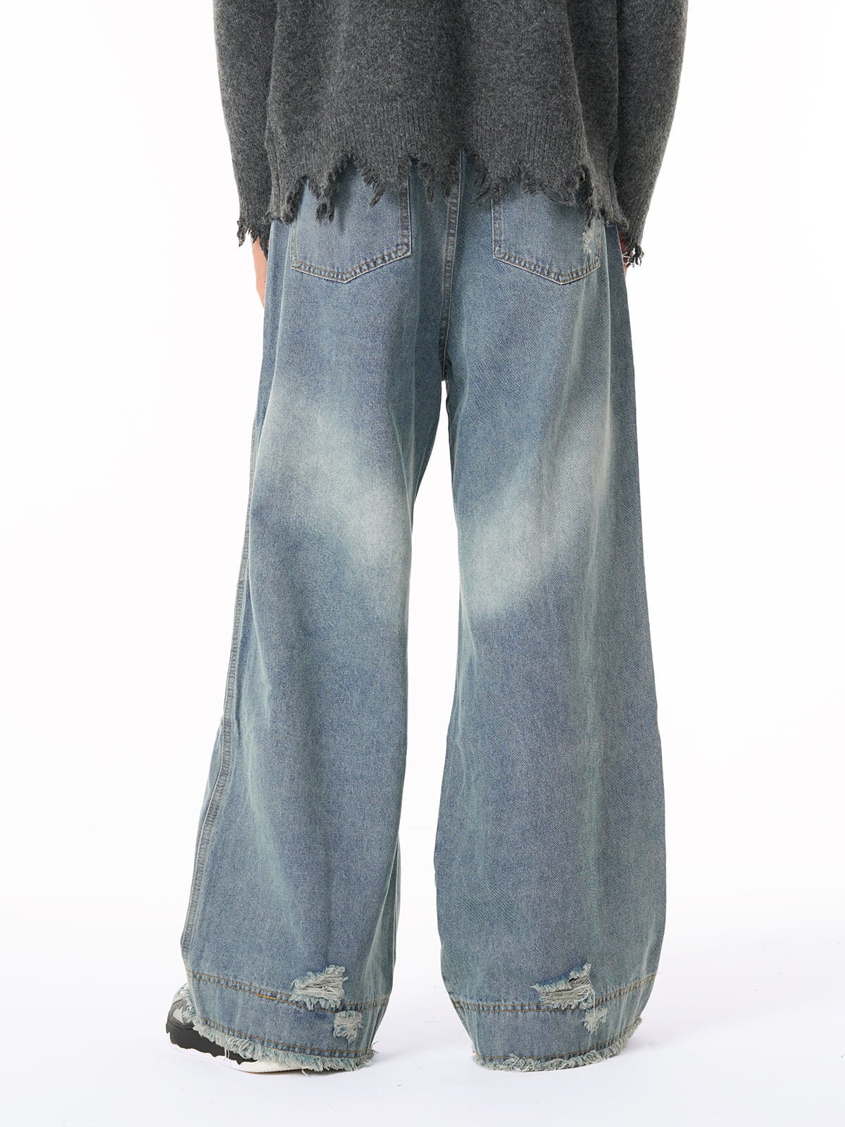 Washed Ripped Baggy Jeans