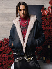 Cotton Washed Fur Hooded Jacket