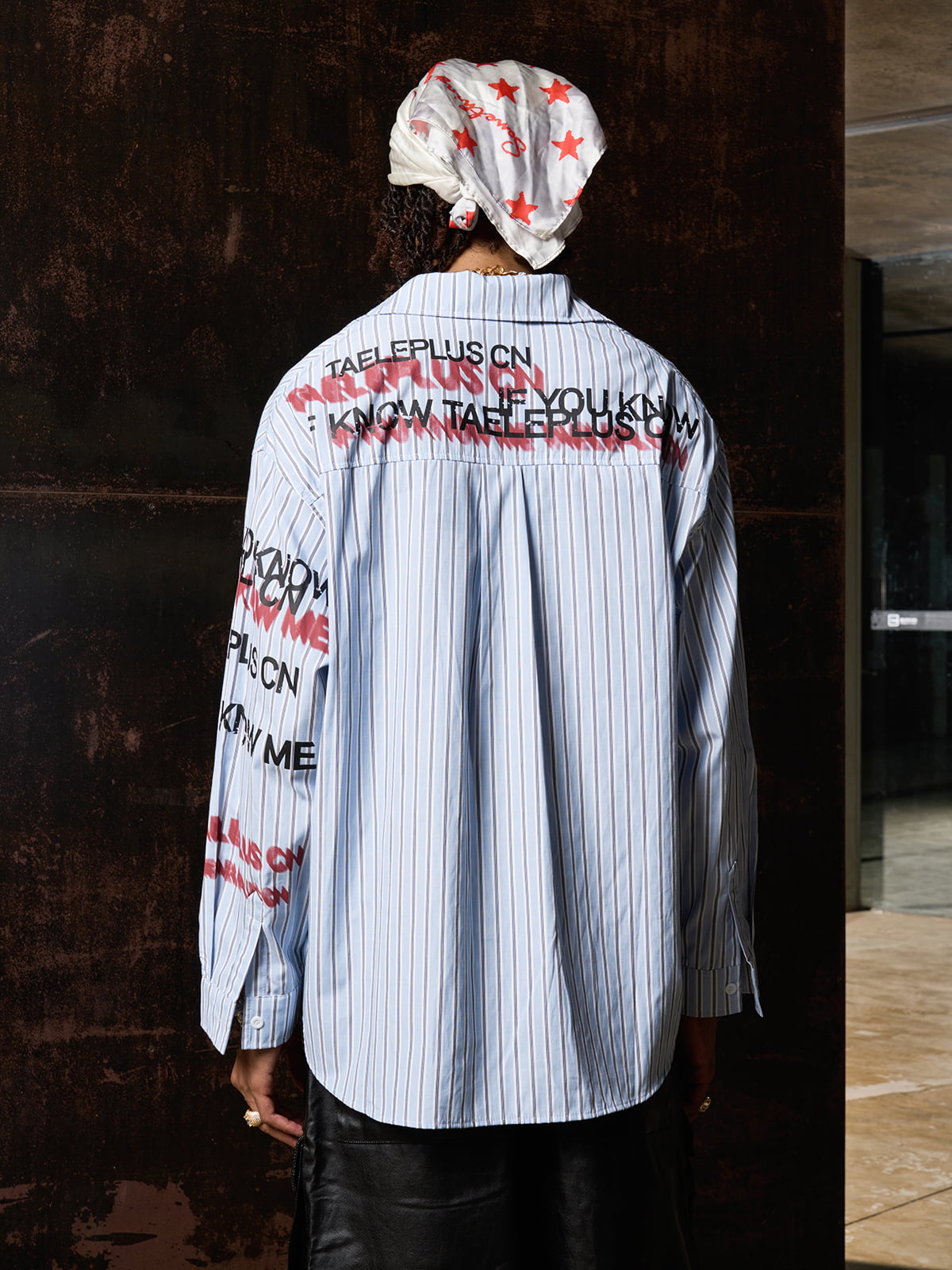 Street Lettering Vintage Striped Shirt