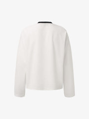 Letter Print Waffle Long-Sleeved T-Shirt