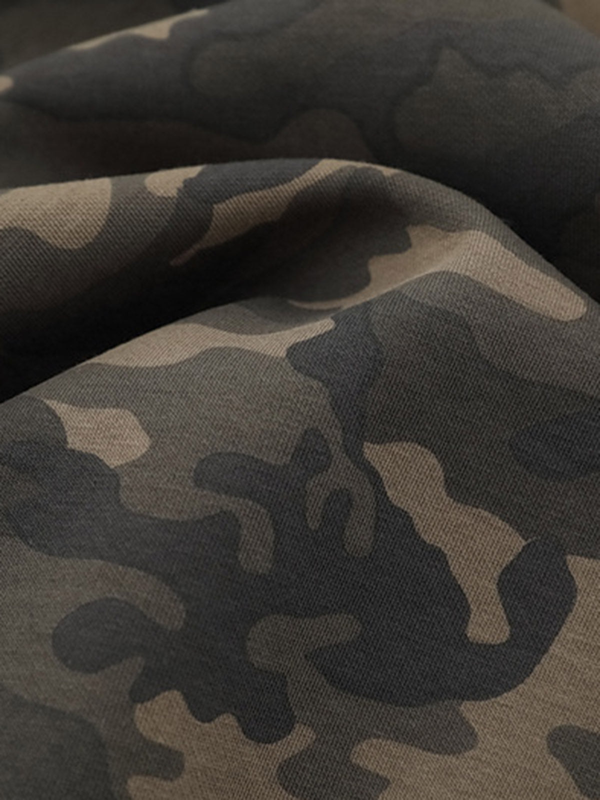 Camouflage Cardigan Utility Zip Up Fur Hooded Jacket