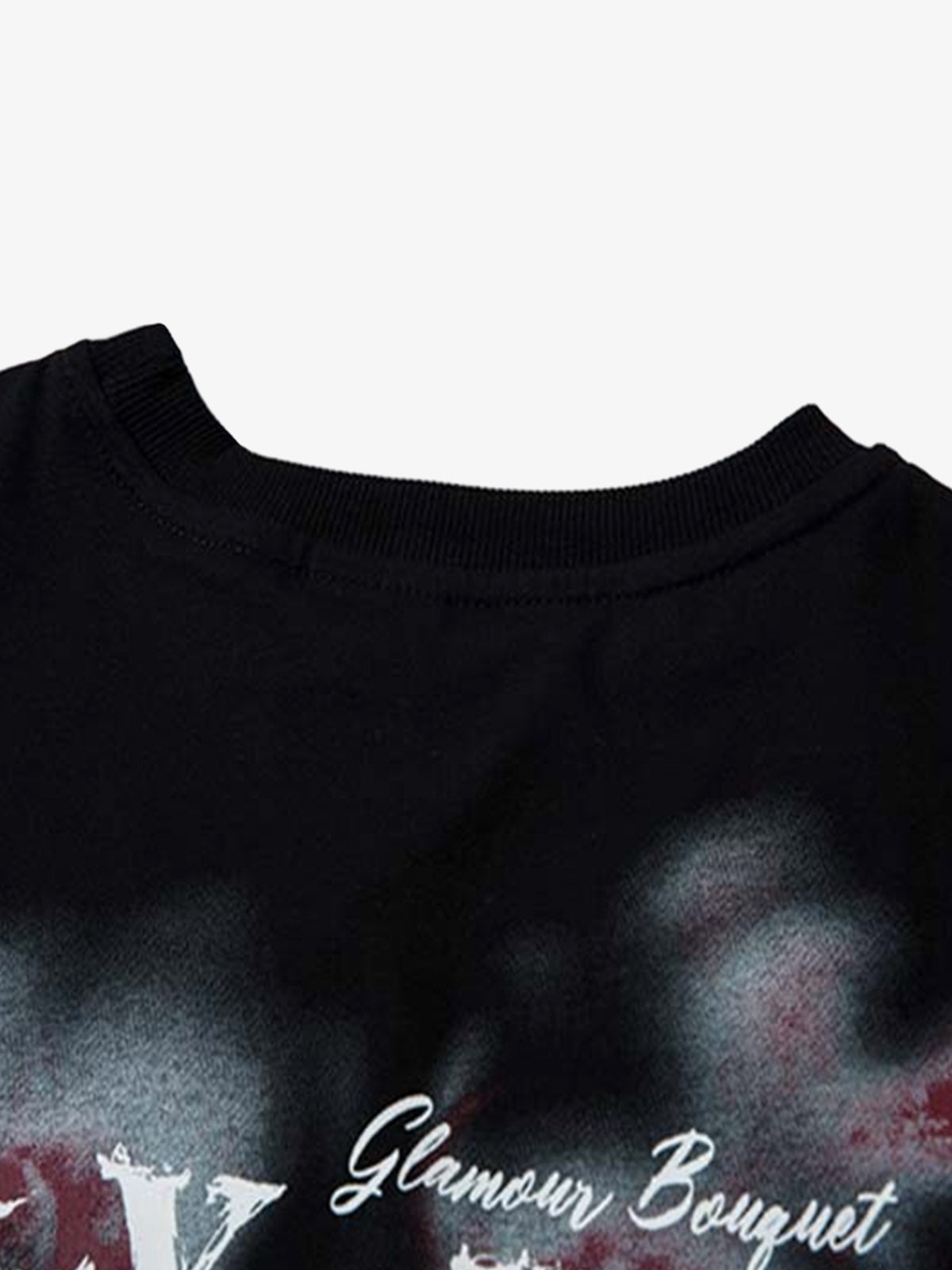 Butterfly Letters Printed Round Neck Long Sleeve T-Shirt