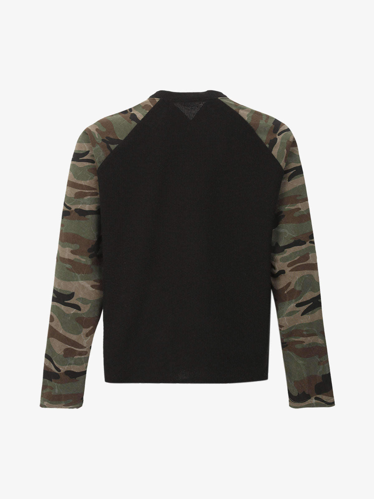 Camouflage Stitching Raglan Long Sleeve T-Shirt