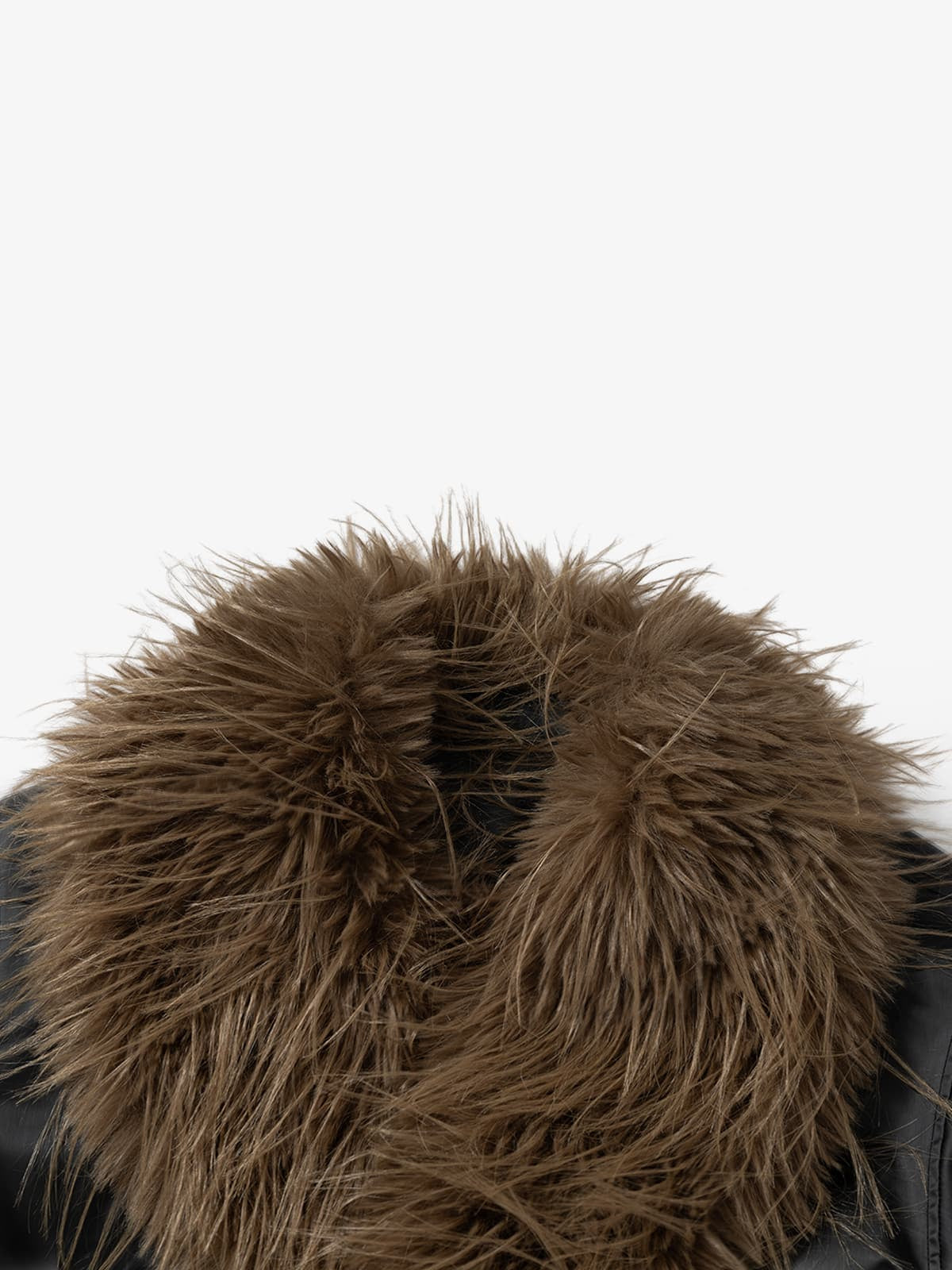 Retro Punk Rock Oversized Fur Collar Stitching Leather Cotton Jacket