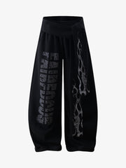 Dark Street Letter Flame Sweatpants