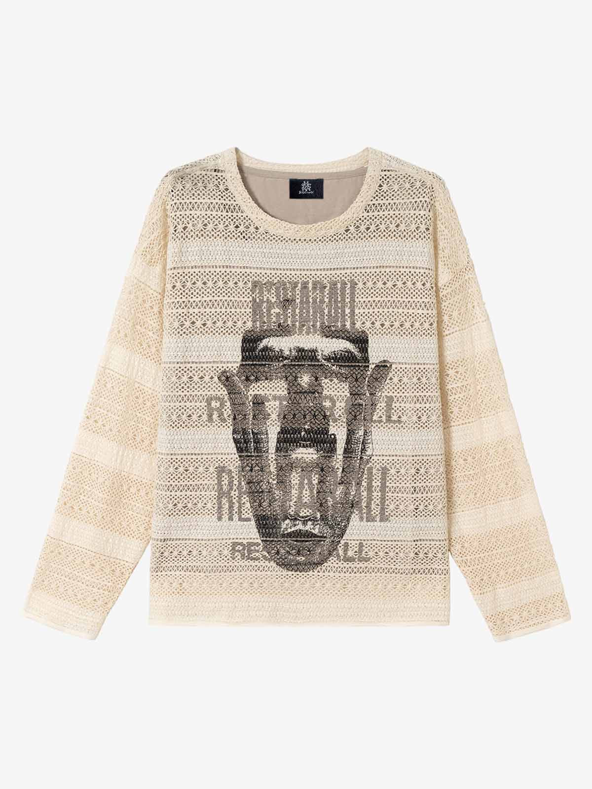 Hollow Portrait Totem Lined Blouse