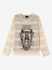Hollow Portrait Totem Lined Blouse
