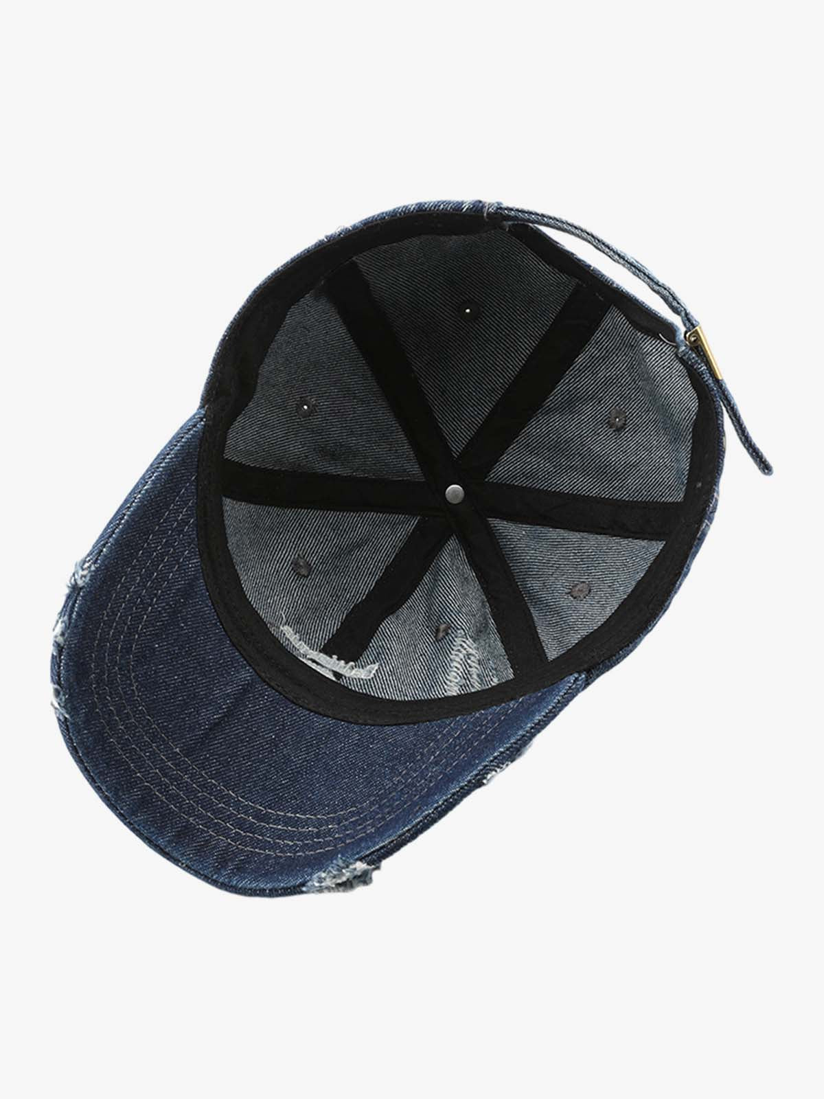 Retro Washed C Distressed Denim Baseball Cap